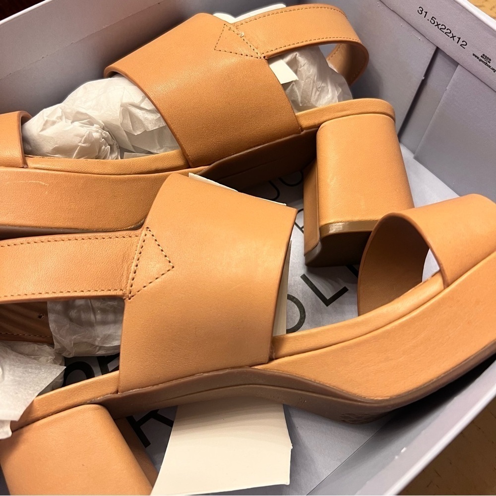 NWT NIB Aerosoles Camera Comfortable Women’s Platform Sandal in Nude Leather 9.5 - Picture 15 of 16